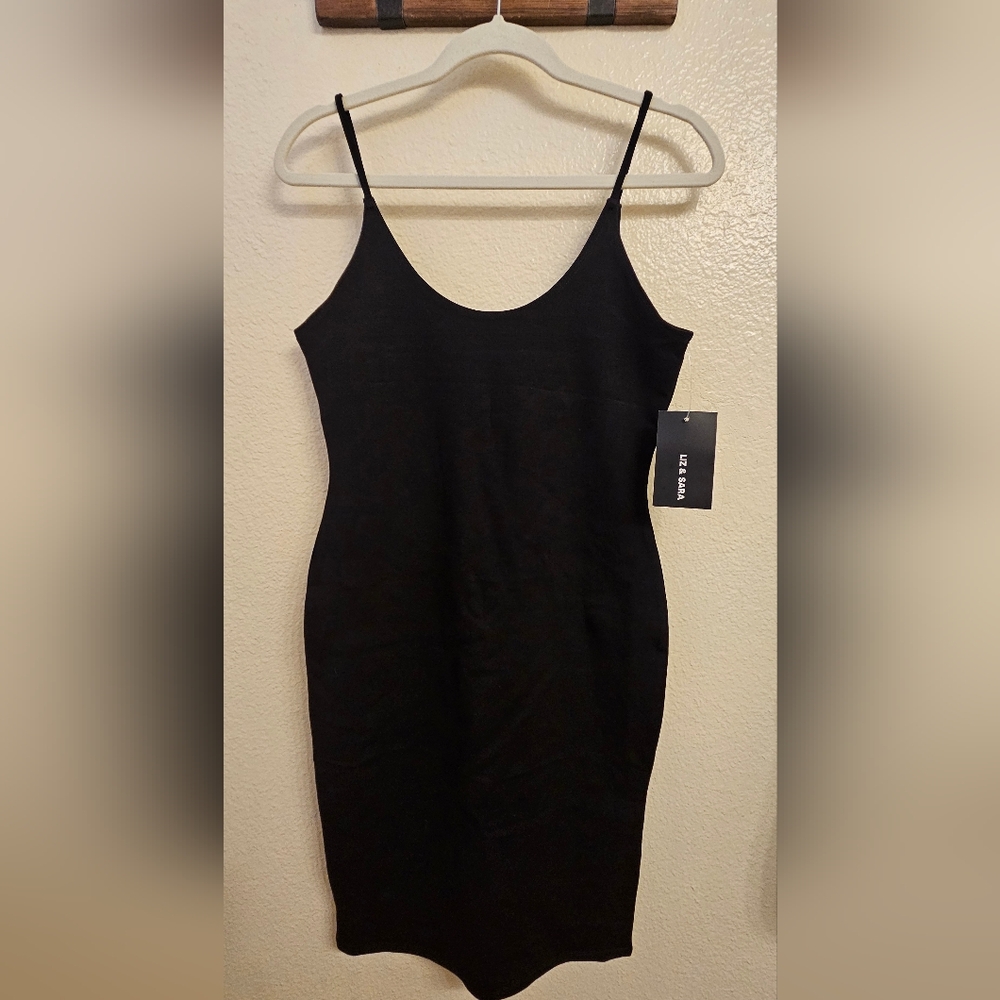 Liz & Sara Black Fitted Mini Dress